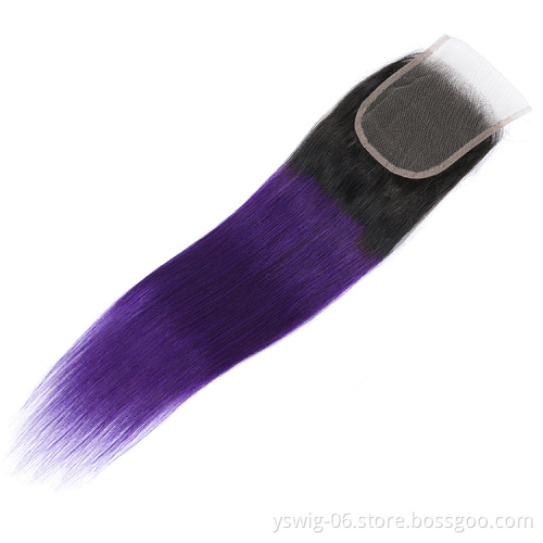XCCOCO Ombre Hair Bundles 10A Quality Hair 1b/Purple# Human Cuticle Aligned Virgin Brazilian Human Hair Bundles